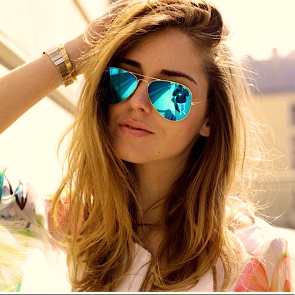 Ray-Ban Blue Aviator Sunglasses - Picture 13 of 14